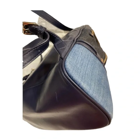 Michael Kors Denim Patchwork Rhea Backpack - Picture 5 of 9
